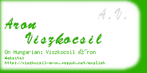 aron viszkocsil business card